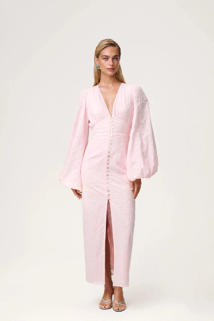 Positano Dress Pink Embroidery | Kjoler | Smuk