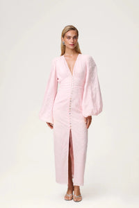 Positano Dress Pink Embroidery