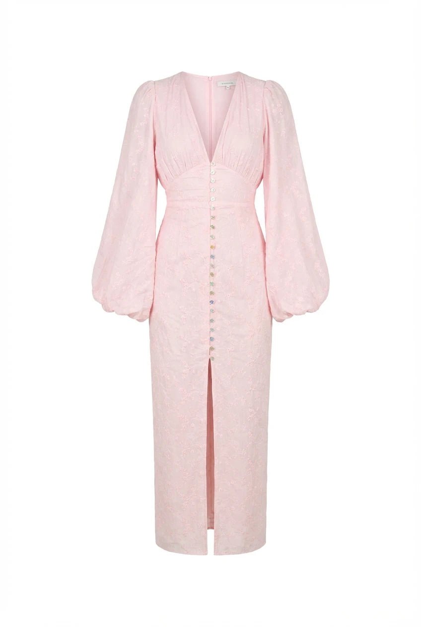 Positano Dress Pink Embroidery | Kjoler | Smuk