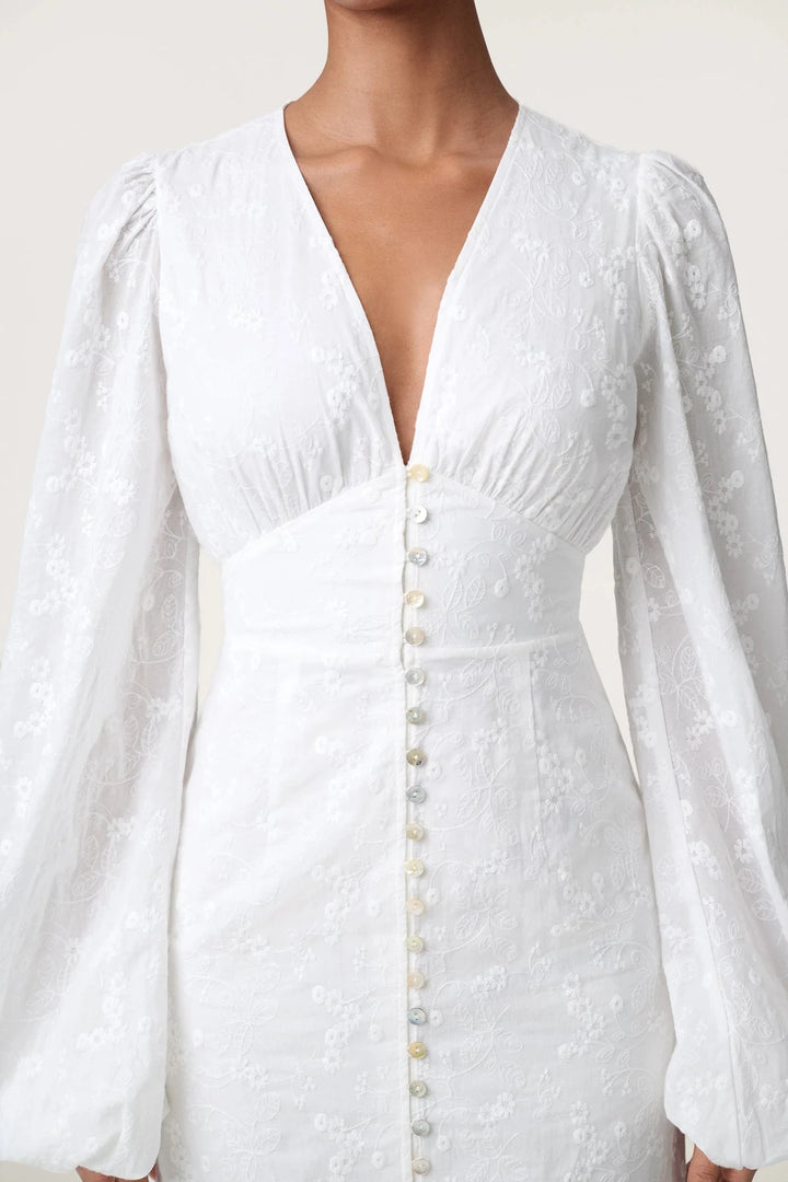 Positano Dress White Embroidery | Kjoler | Smuk