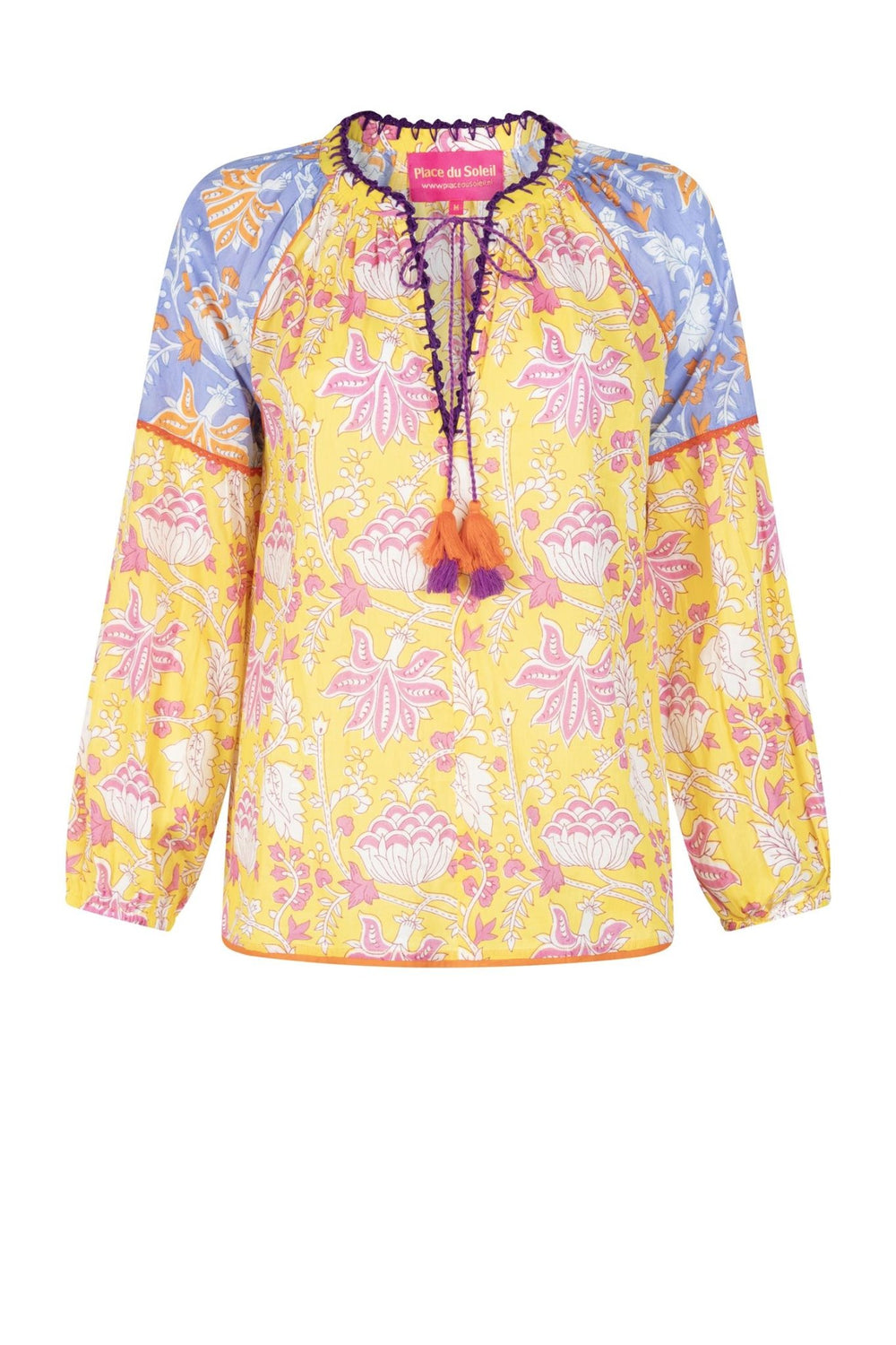 Print Top Yellow Lila Print | Topper | Smuk - Dameklær på nett