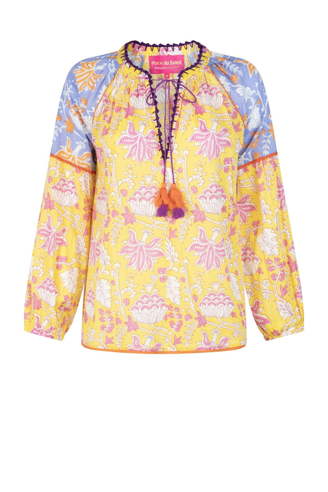 Print Top Yellow Lila Print | Topper | Smuk - Dameklær på nett
