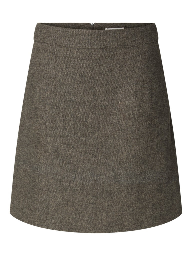 Reeda Wool Blend Hw Short Skirt Brownie Structure | Skjørt | Smuk