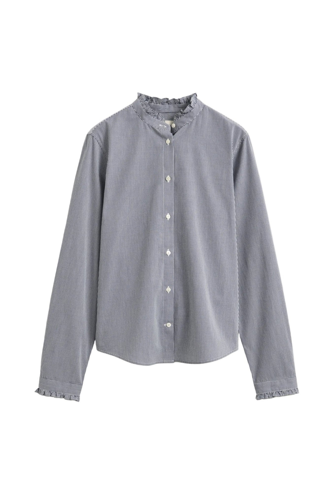 Reg Classic Poplin Frill Blouse Classic Blue | Skjorter og bluser | Smuk