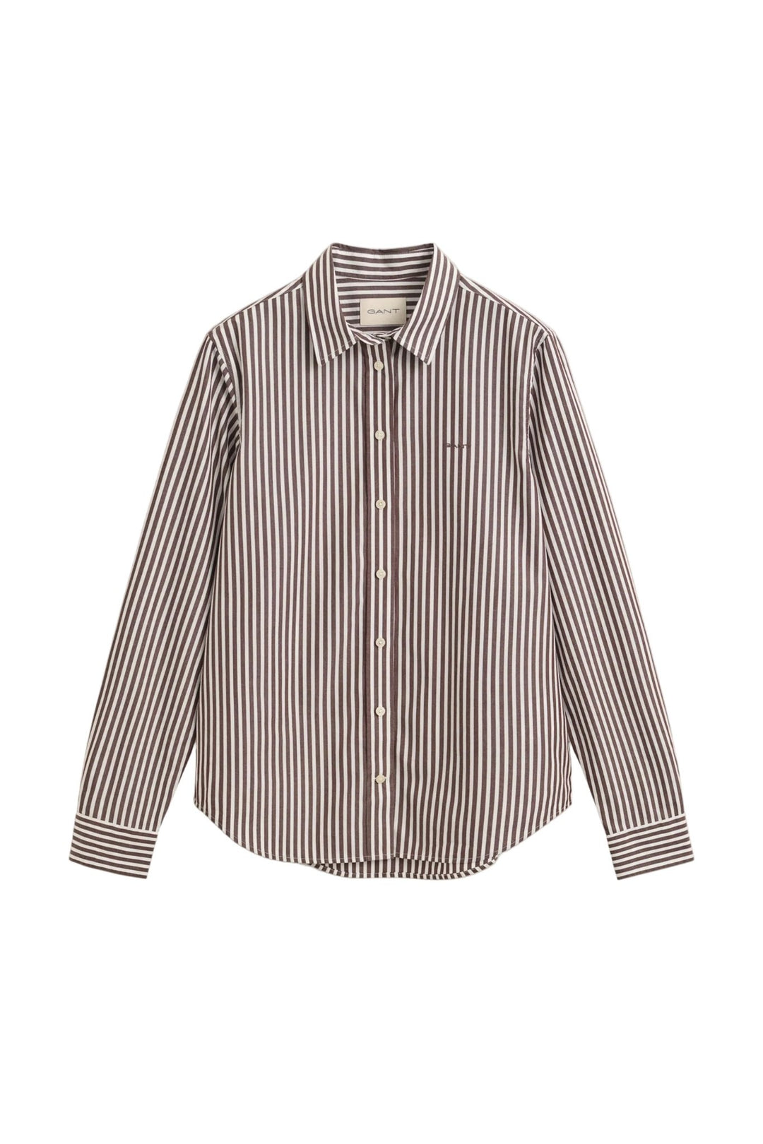 Reg Classic Poplin Striped Shirt Deep Brown | Skjorter og bluser | Smuk