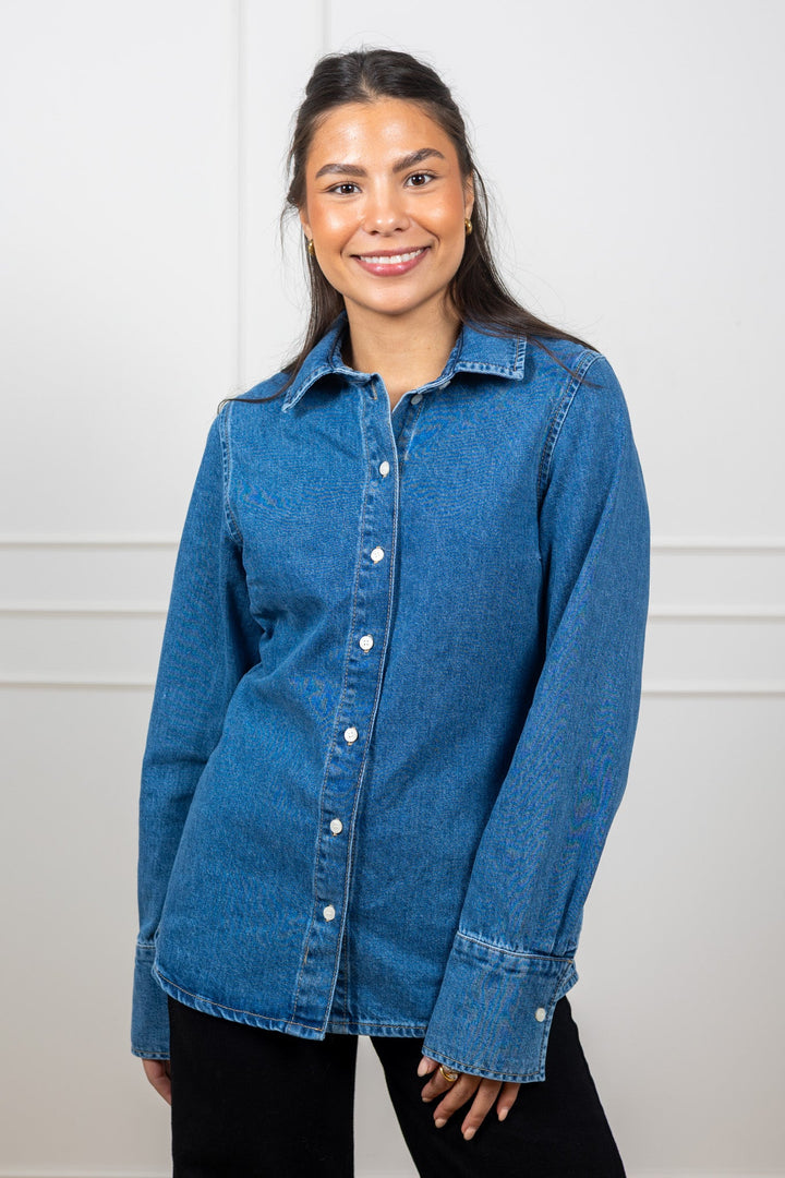 Regular Agathe Denim Shirt Medium Blue Denim | Skjorter og bluser | Smuk