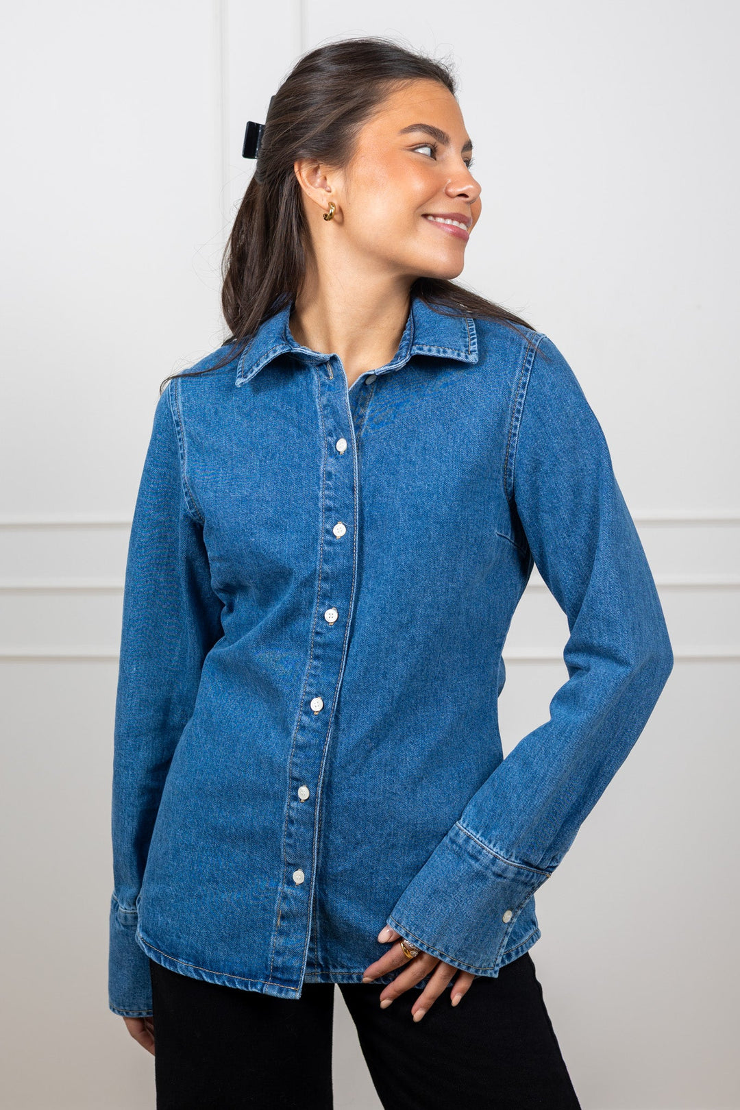 Regular Agathe Denim Shirt Medium Blue Denim | Skjorter og bluser | Smuk