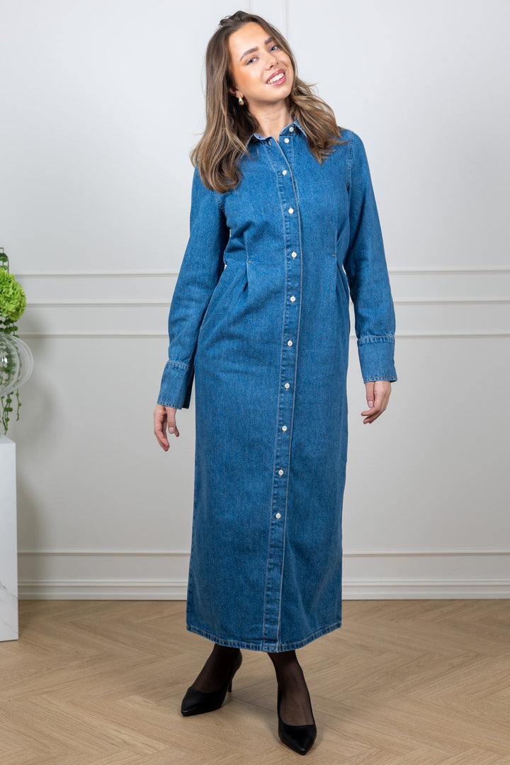 Regular Agathe Long Denim Dress Medium Blue Denim | Kjoler | Smuk