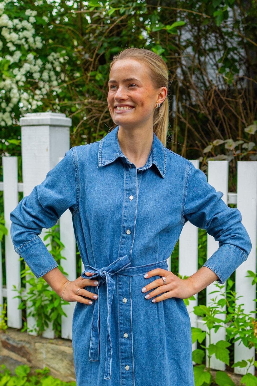 Regular Agathe Long Denim Dress Medium Blue Denim | Kjoler | Smuk