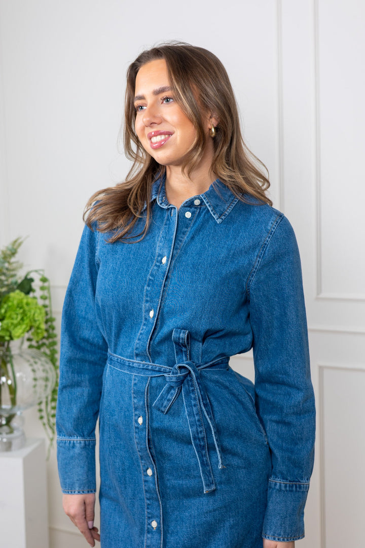 Regular Agathe Long Denim Dress Medium Blue Denim | Kjoler | Smuk