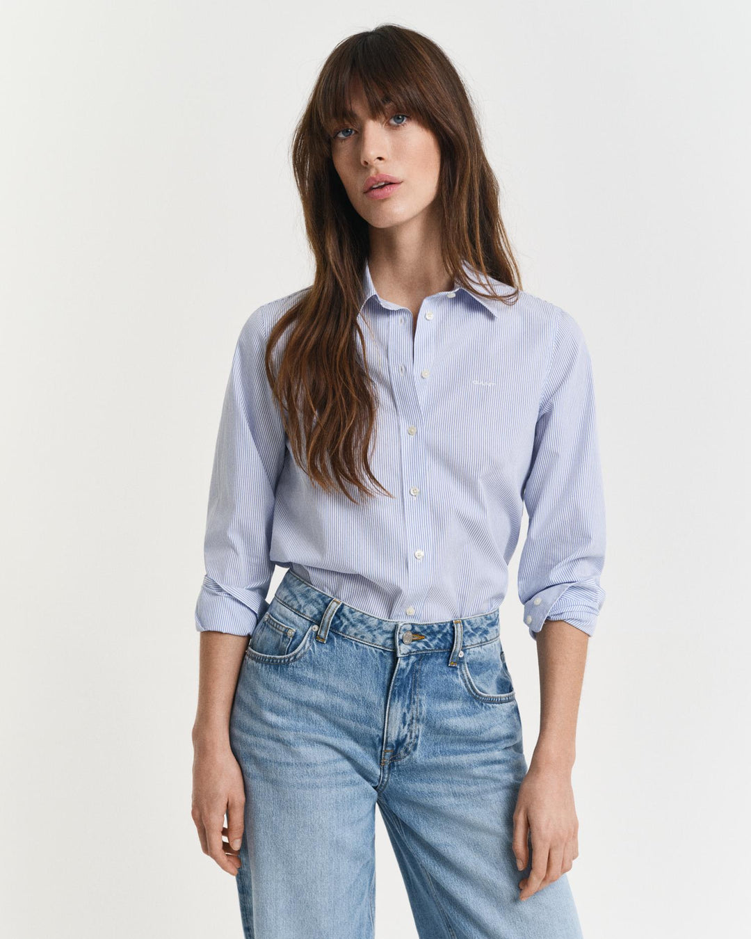 Regular Fit Classic Poplin Striped Shirt Perfect Blue | Skjorter og bluser | Smuk - Dameklær på nett