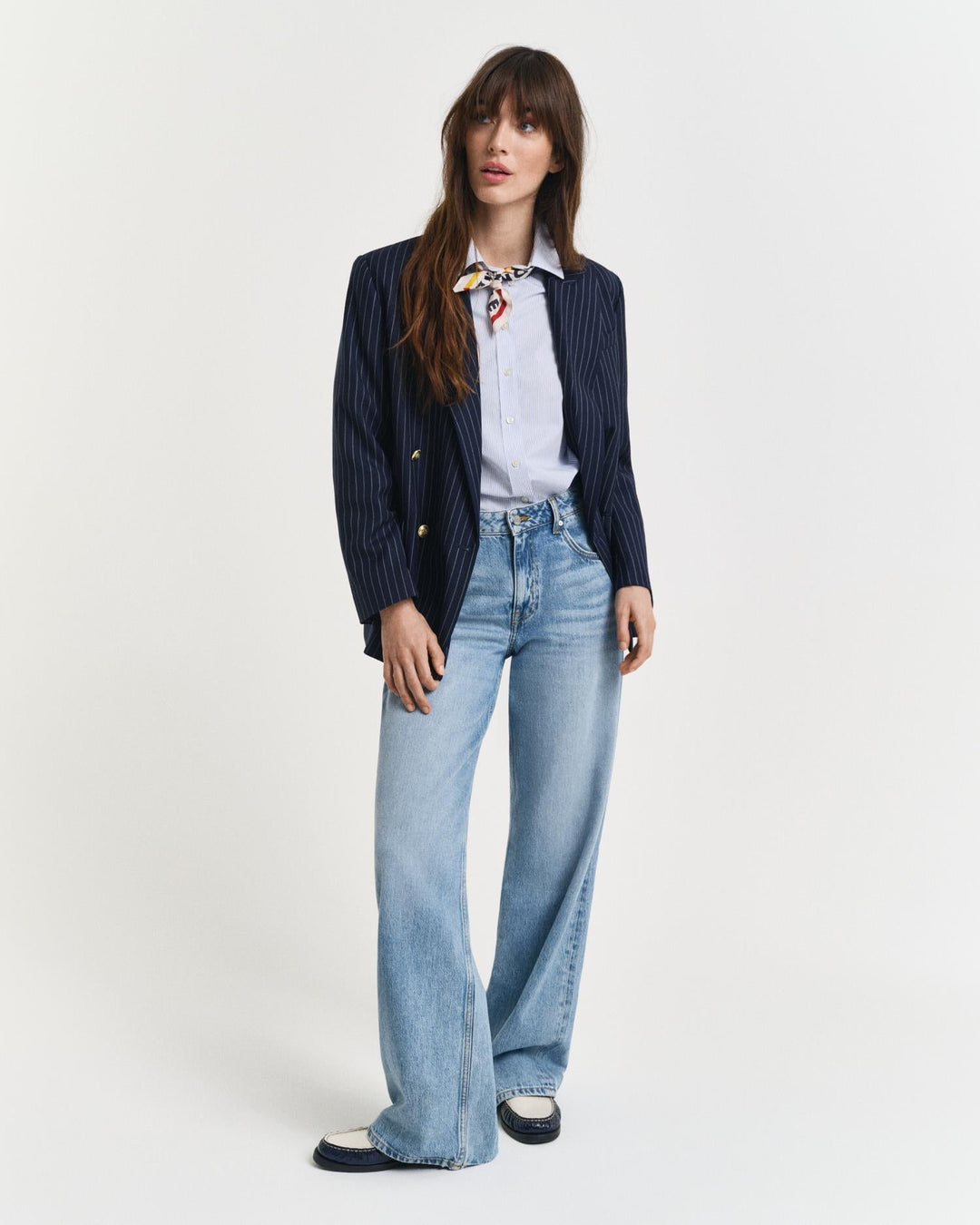 Regular Fit Classic Poplin Striped Shirt Perfect Blue | Skjorter og bluser | Smuk - Dameklær på nett