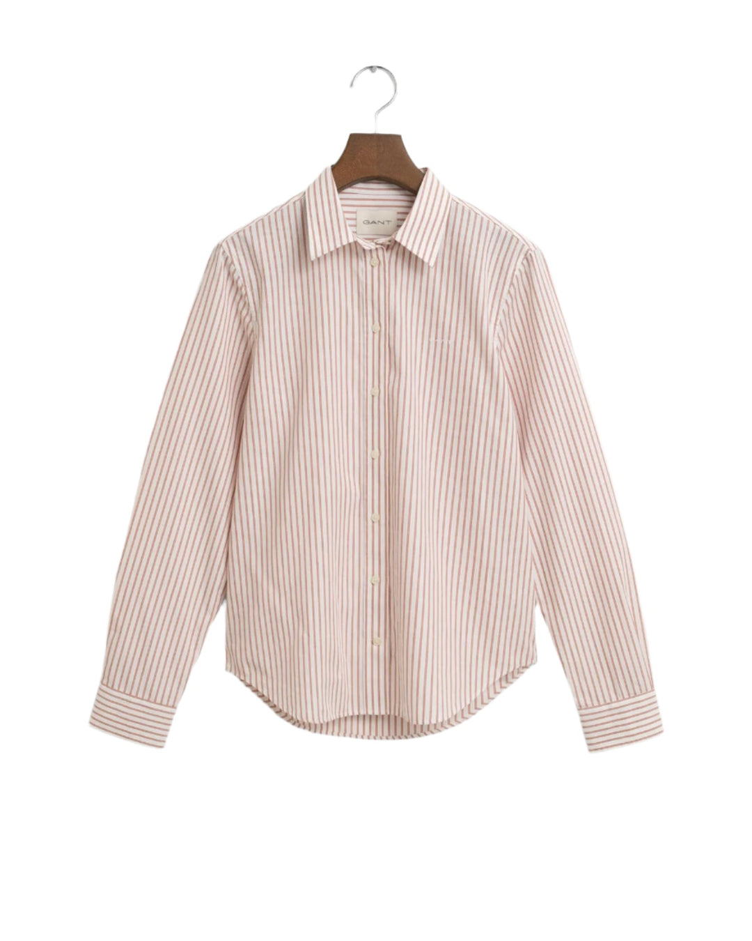 Regular Fit Classic Poplin Striped Shirt Salmon | Skjorter og bluser | Smuk - Dameklær på nett