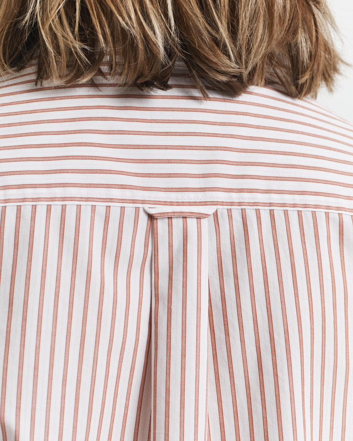 Regular Fit Classic Poplin Striped Shirt Salmon | Skjorter og bluser | Smuk - Dameklær på nett