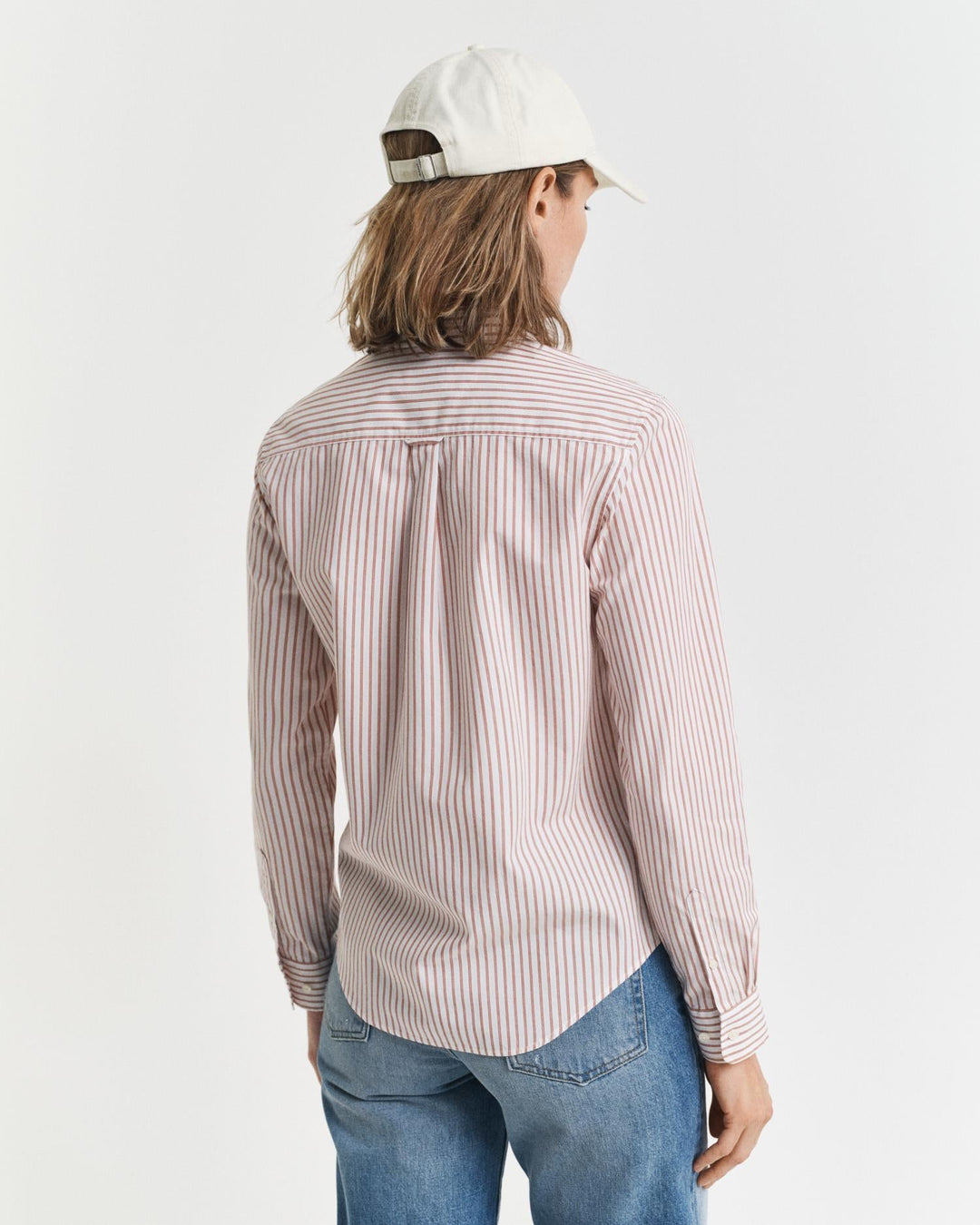 Regular Fit Classic Poplin Striped Shirt Salmon | Skjorter og bluser | Smuk - Dameklær på nett