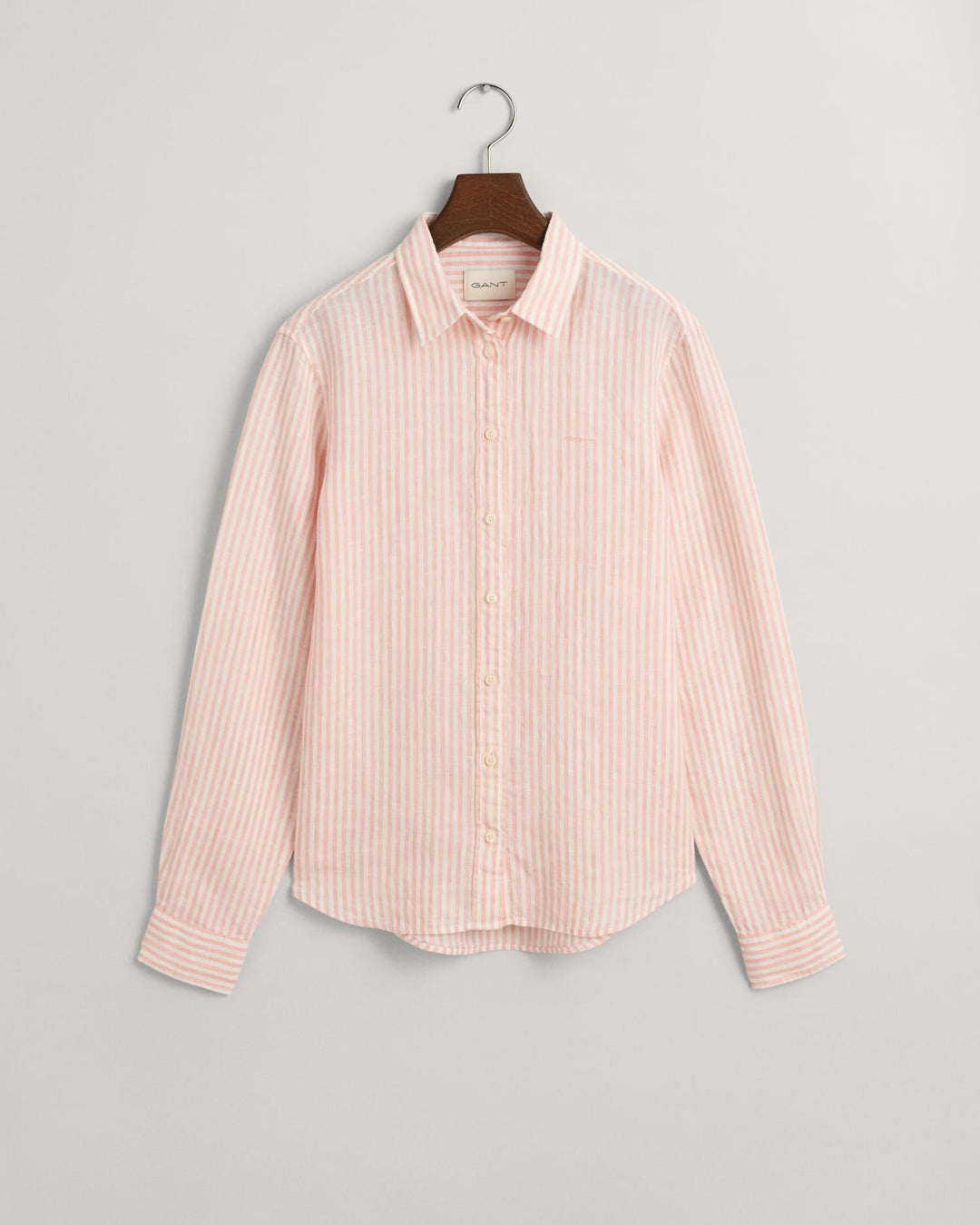 Regular Fit Striped Linen Shirt Peachy Pink | Skjorter og bluser | Smuk - Dameklær på nett