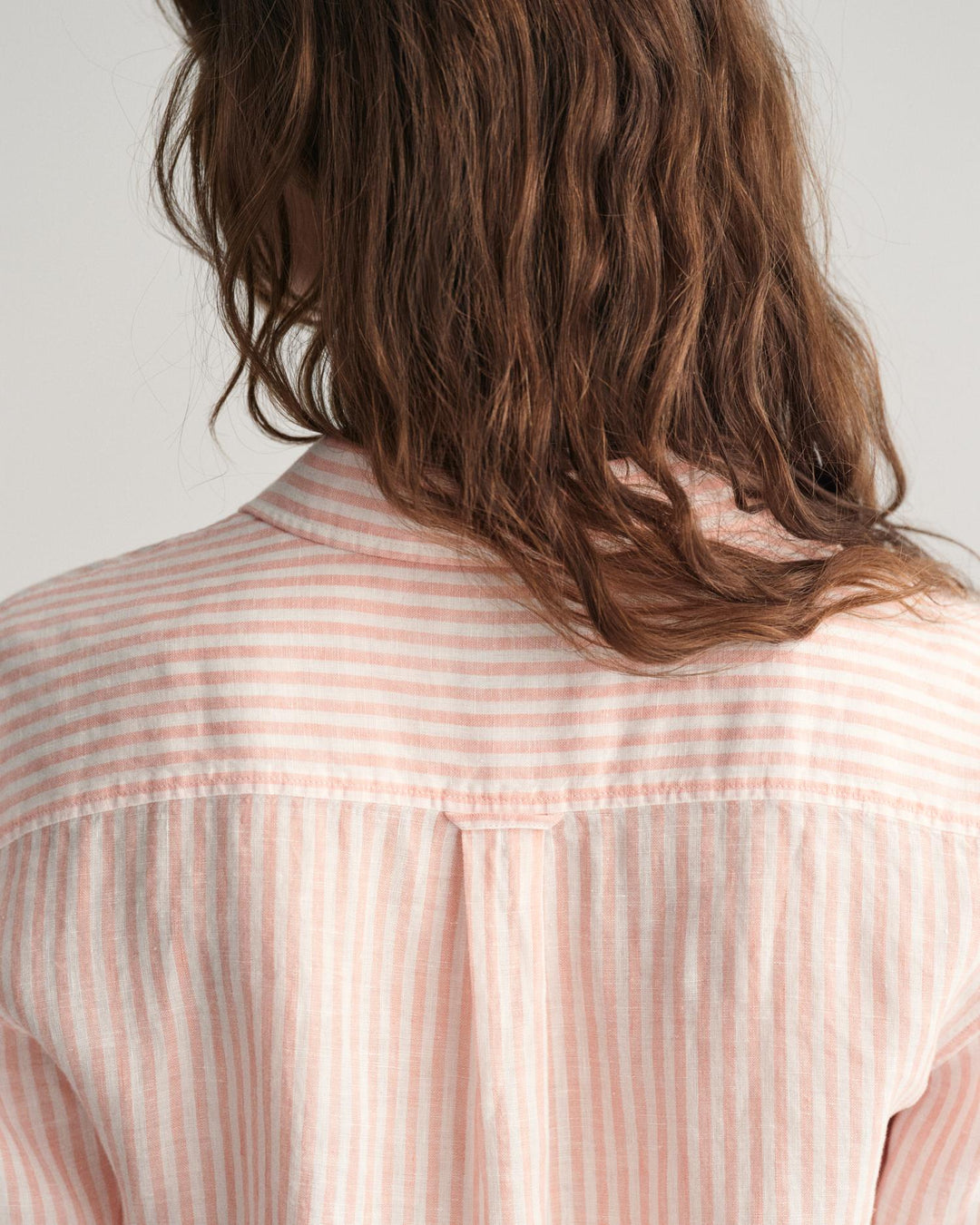 Regular Fit Striped Linen Shirt Peachy Pink | Skjorter og bluser | Smuk - Dameklær på nett