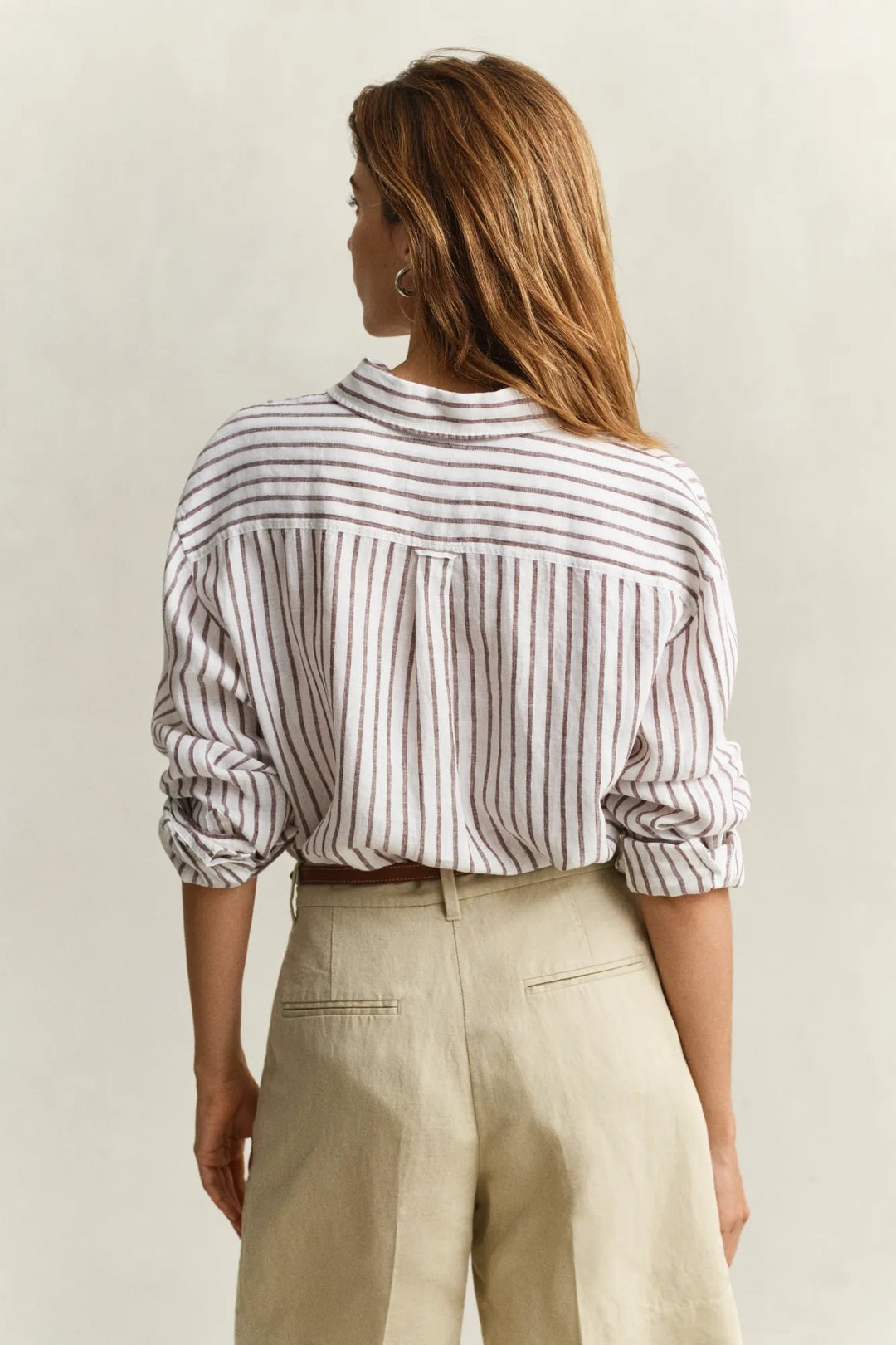 Rel Striped Linen Ls Shirt Fresh Soil | Skjorter og bluser | Smuk