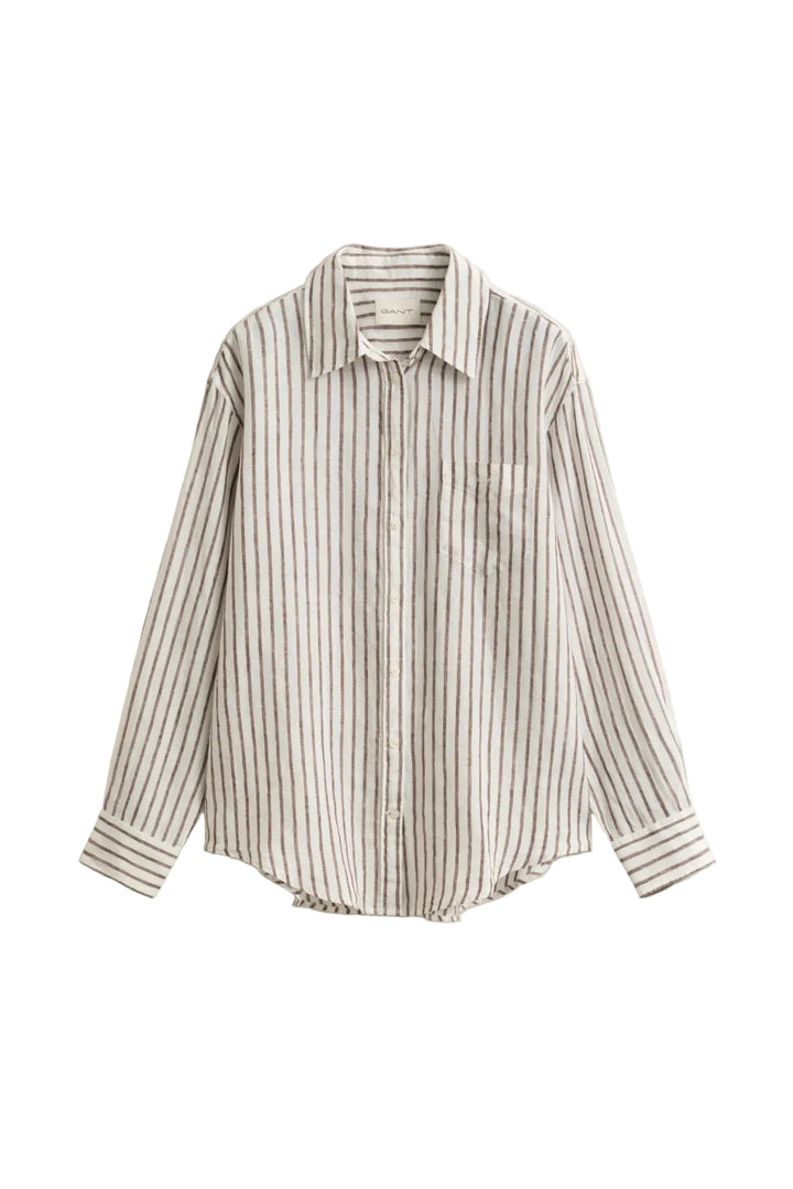 Rel Striped Linen Ls Shirt Fresh Soil | Skjorter og bluser | Smuk