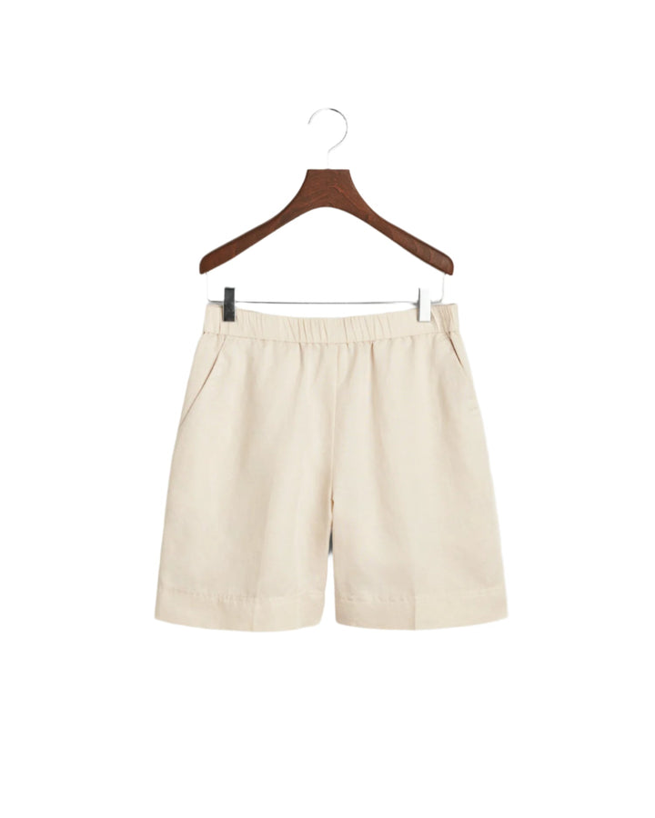 Relaxed Fit Linen Blend Pull - On Shorts Putty | Shorts | Smuk - Dameklær på nett