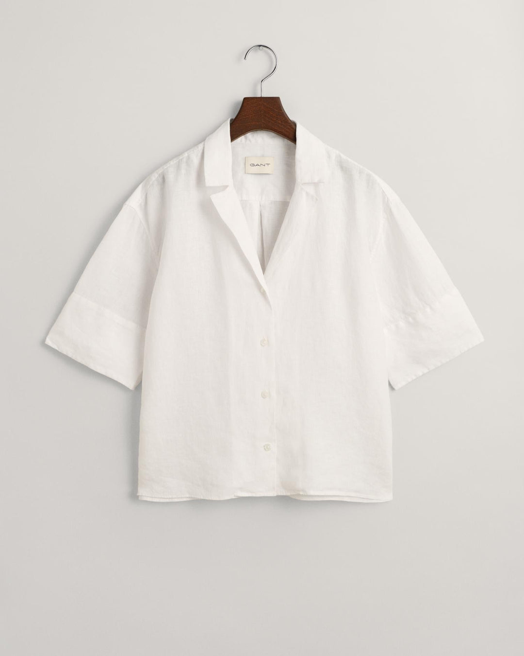 Relaxed Fit Linen Short Sleeve Shirt White | Skjorter og bluser | Smuk - Dameklær på nett
