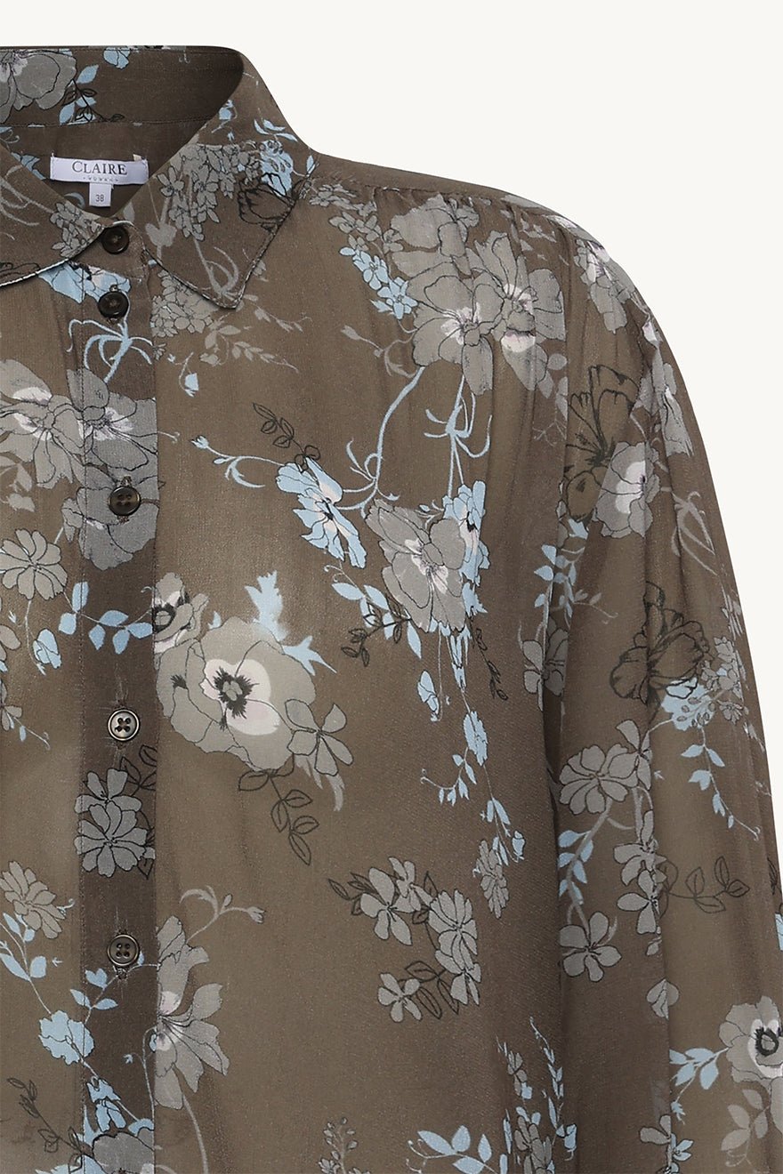 Renette Poppy 3/4 Sleeves Shirt Deer Brown | Skjorter og bluser | Smuk - Dameklær på nett