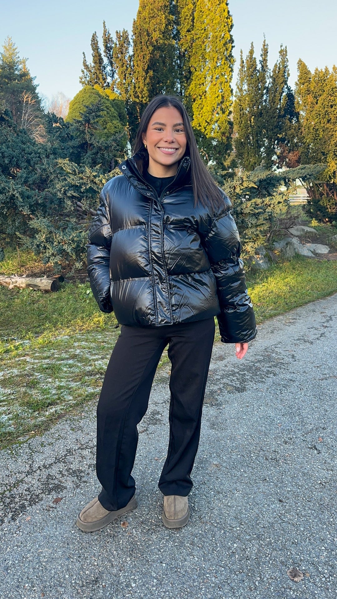 Rhea Shiny Puffer Jacket Black | Yttertøy | Smuk