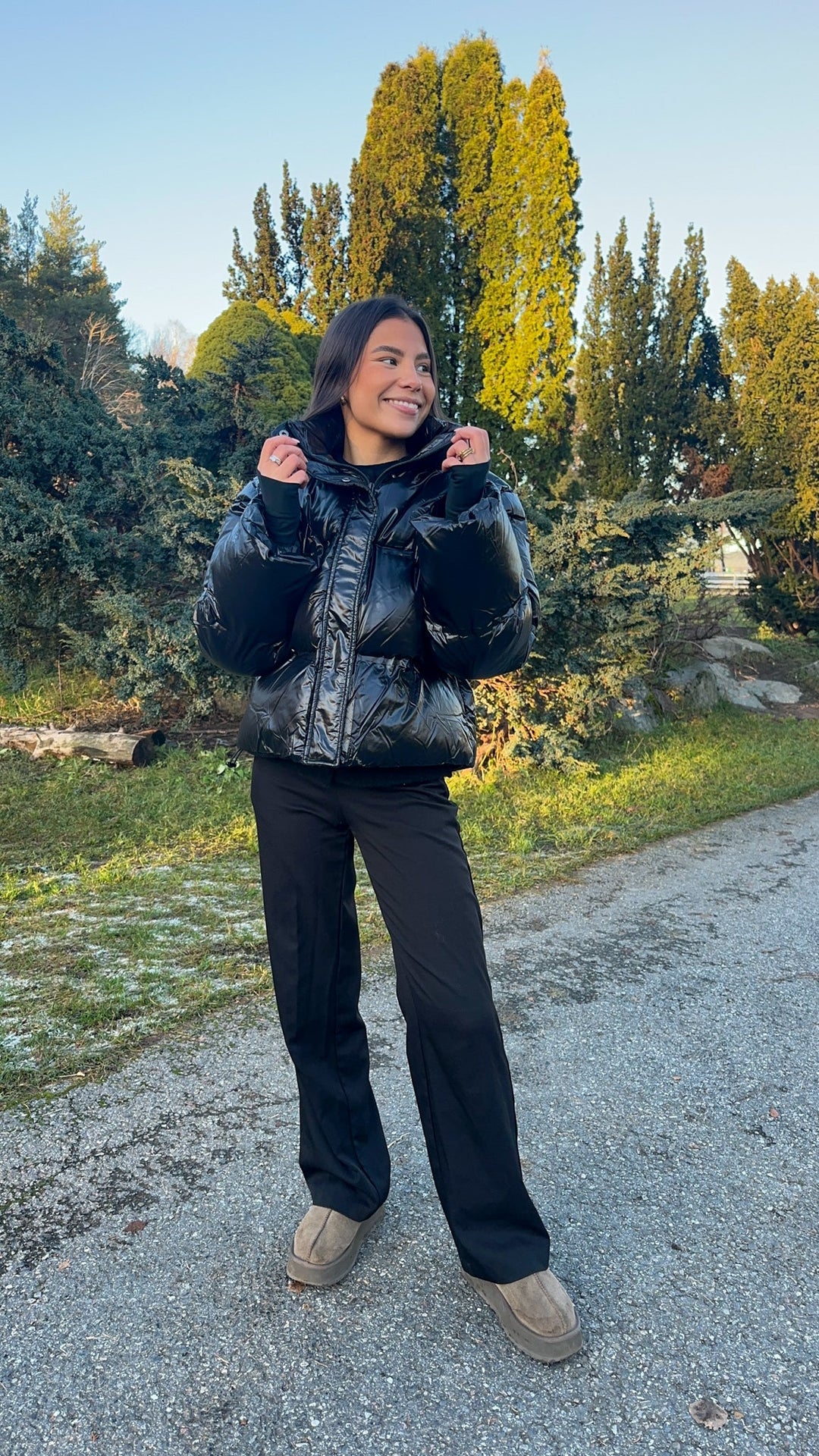 Rhea Shiny Puffer Jacket Black | Yttertøy | Smuk