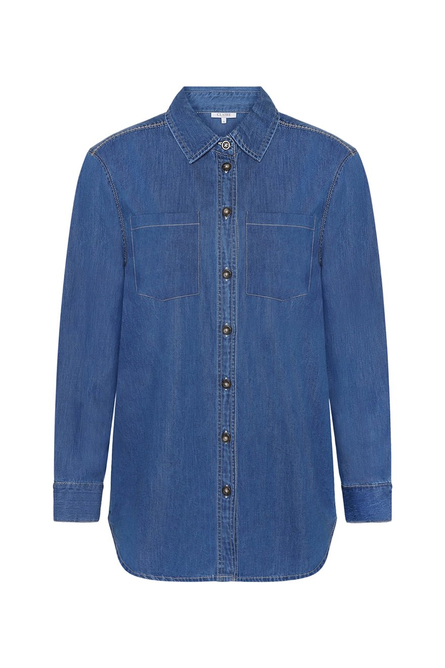 Rhianna Shirt Blue Denim | Skjorter og bluser | Smuk - Dameklær på nett