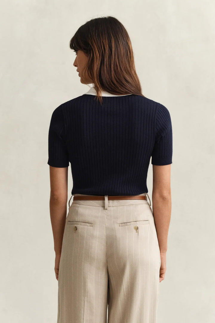 Rib Knit Ss Rugger Evening Blue | Topper | Smuk