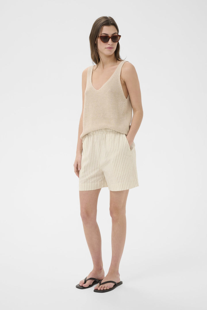 Rigge Shorts Neutral Stripe | Shorts | Smuk