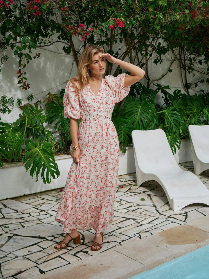 Rilana Pretty Flower Dress Red | Kjoler | Smuk - Dameklær på nett