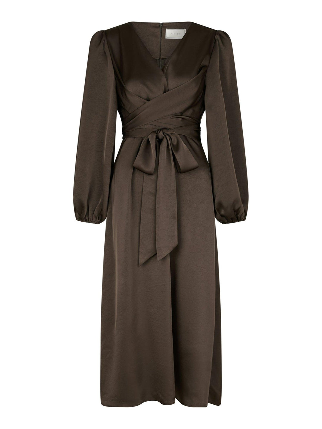 Rimini Heavy Sateen Dress Dark Brown | Kjoler | Smuk - Dameklær på nett