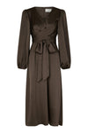 Rimini Heavy Sateen Dress Dark Brown