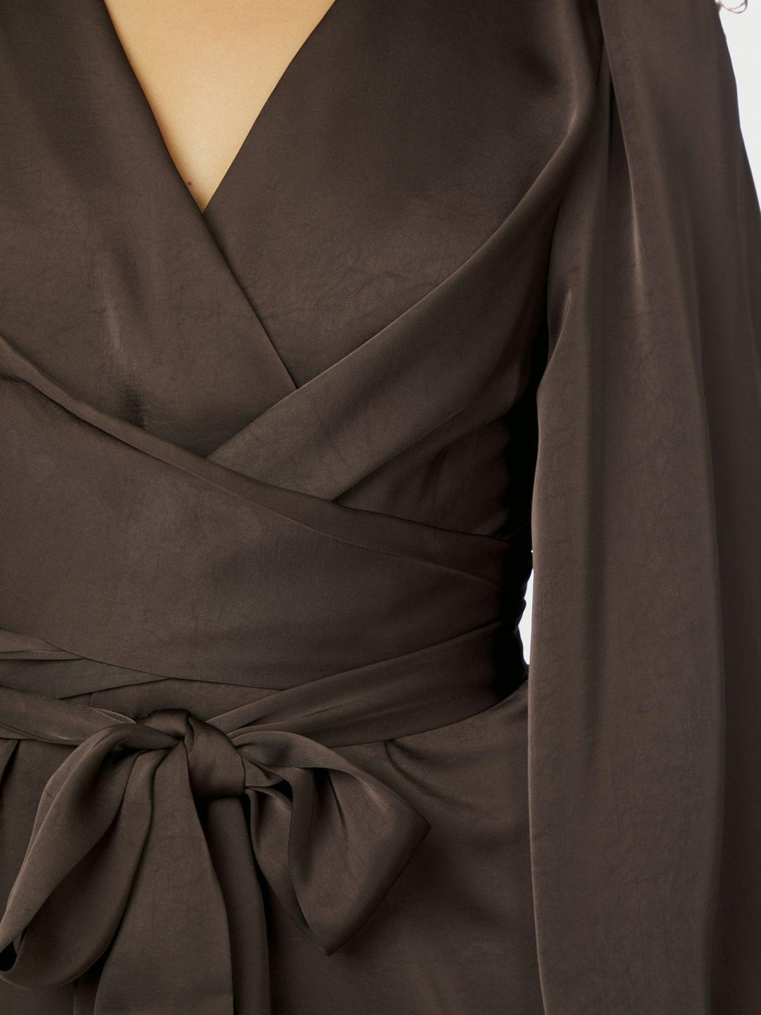 Rimini Heavy Sateen Dress Dark Brown | Kjoler | Smuk - Dameklær på nett