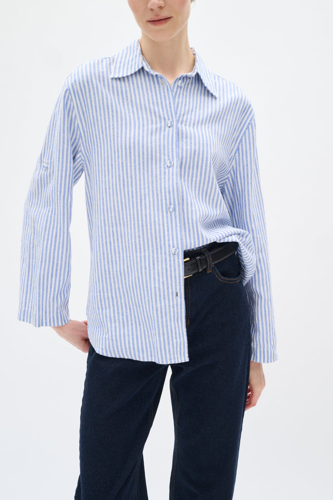 Rimoneiw Shirt Blue / White | Skjorter og bluser | Smuk - Dameklær på nett