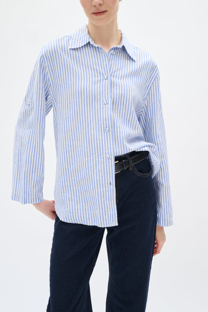 Rimoneiw Shirt Blue / White | Skjorter og bluser | Smuk - Dameklær på nett