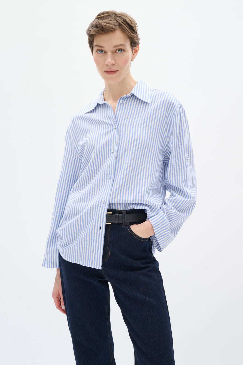Rimoneiw Shirt Blue / White | Skjorter og bluser | Smuk - Dameklær på nett