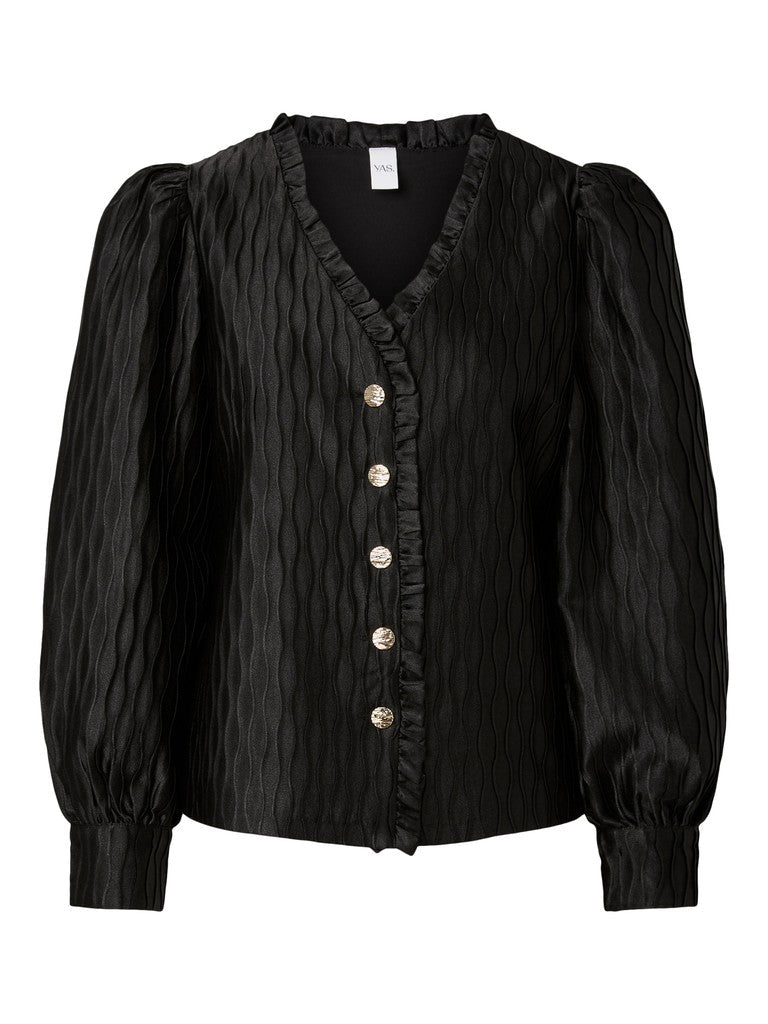 Ripple Ls V-Neck Shirt Black | Skjorter og bluser | Smuk