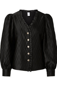 Ripple Ls V-Neck Shirt Black