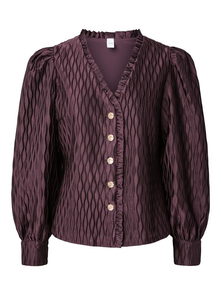 Ripple Ls V-Neck Shirt Plum Perfect | Skjorter og bluser | Smuk