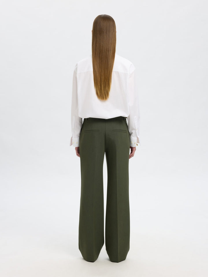 Rita Mw Wide Pant Mel Deep Depths Melange | Bukser | Smuk - Dameklær på nett