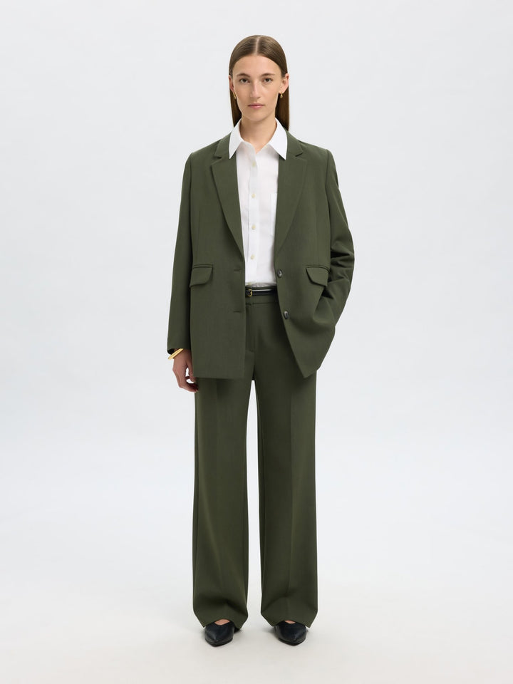 Rita Mw Wide Pant Mel Deep Depths Melange | Bukser | Smuk - Dameklær på nett