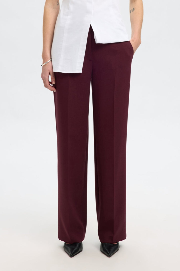 Rita Mw Wide Pant Mel Fig Melange | Bukser | Smuk - Dameklær på nett