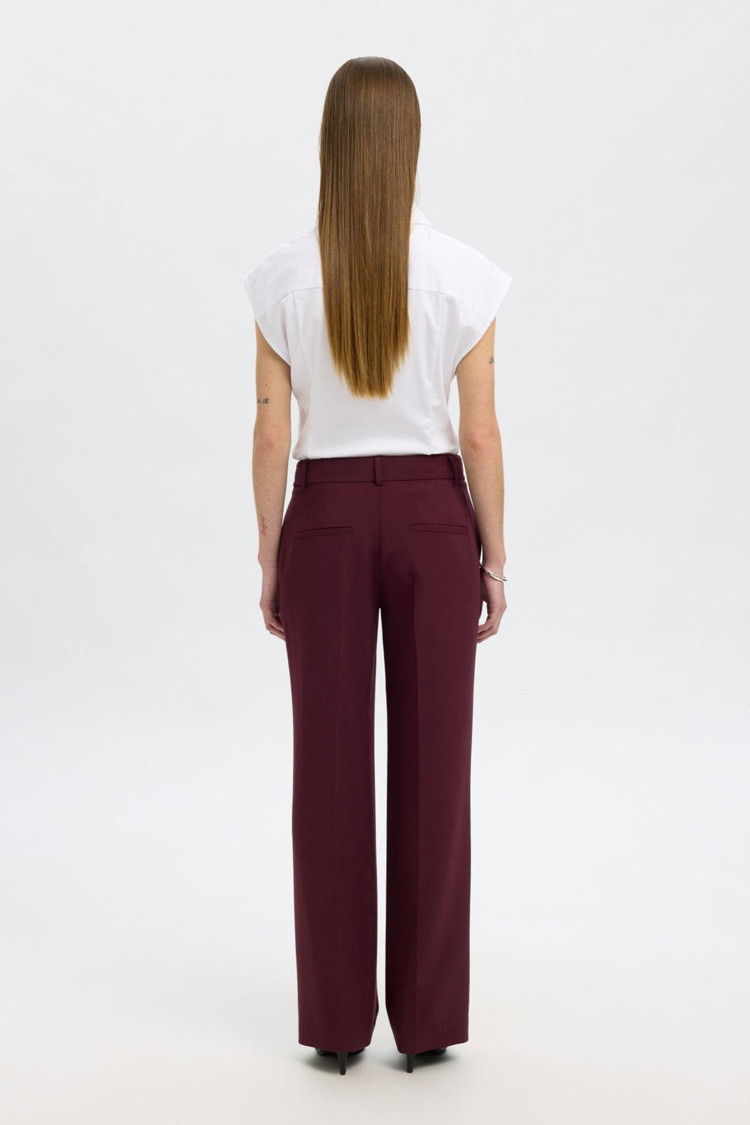 Rita Mw Wide Pant Mel Fig Melange | Bukser | Smuk - Dameklær på nett
