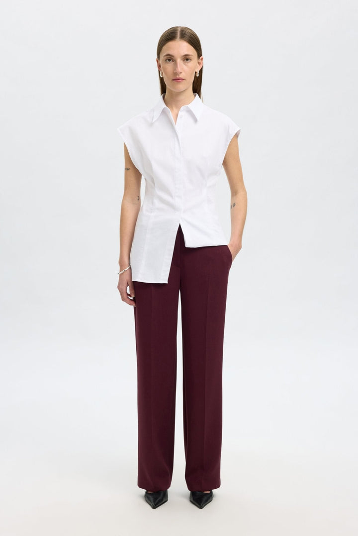 Rita Mw Wide Pant Mel Fig Melange | Bukser | Smuk - Dameklær på nett
