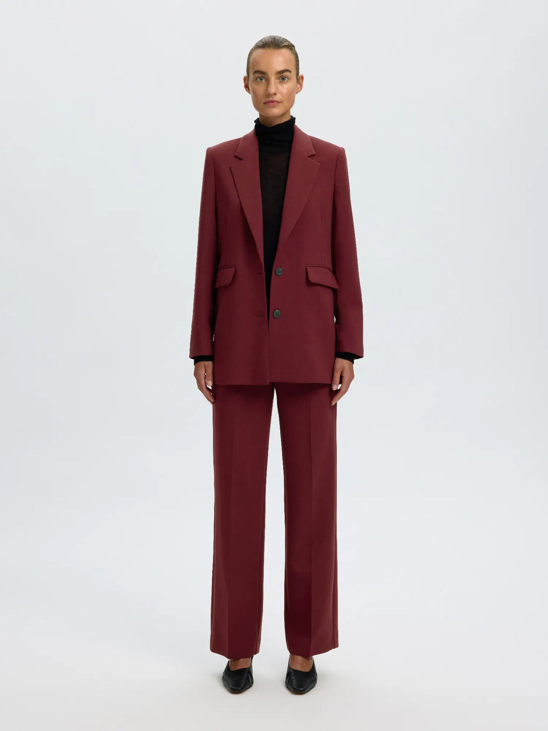 Rita Mw Wide Pant Mel Tawny Port Melange | Bukser | Smuk