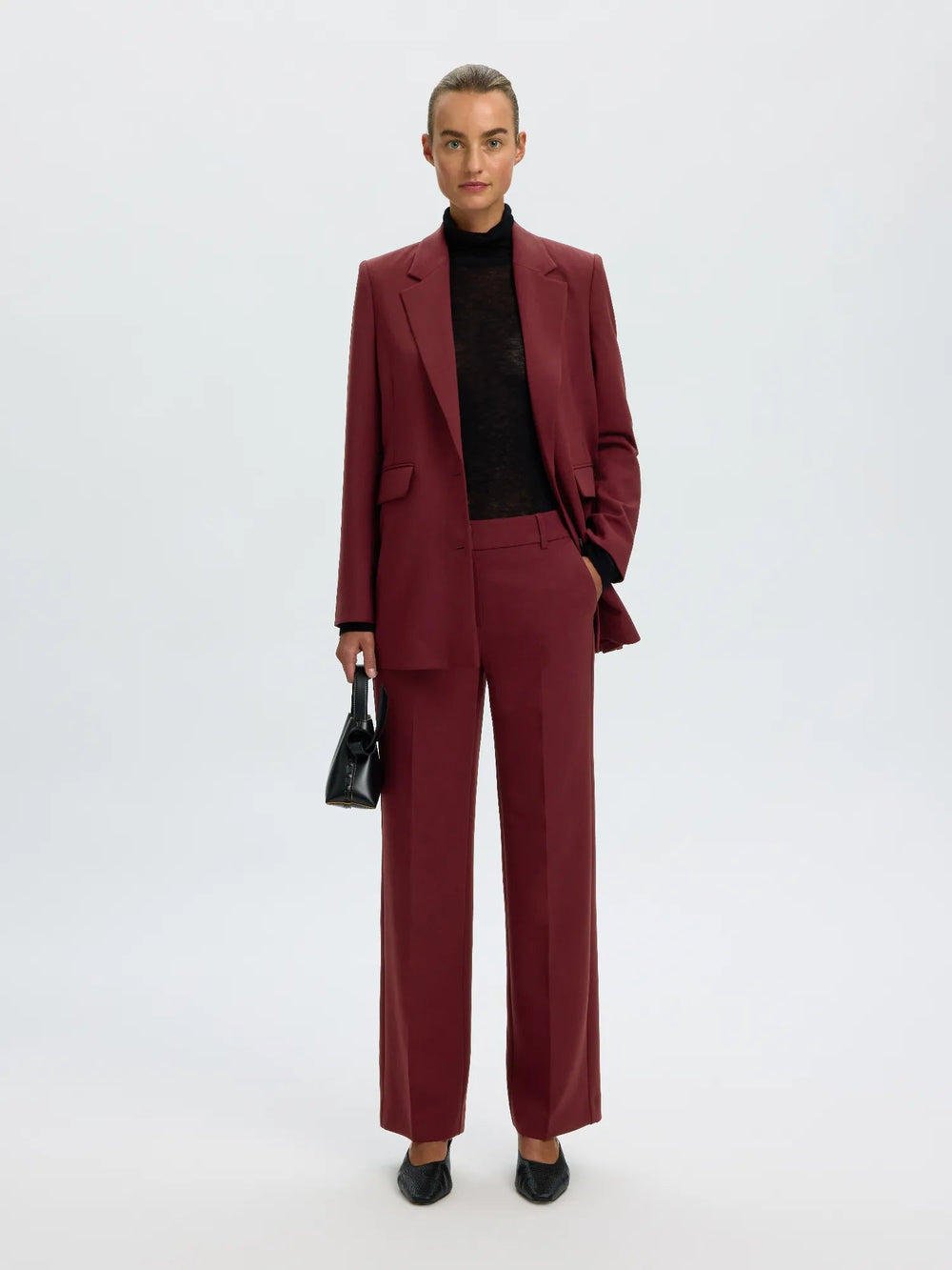 Rita Mw Wide Pant Mel Tawny Port Melange | Bukser | Smuk