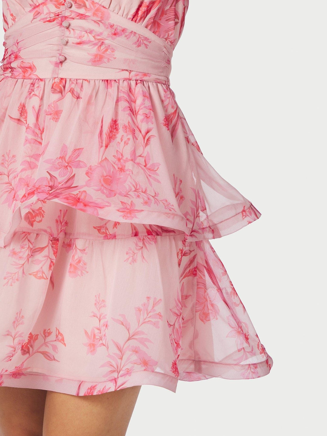 Rivana Print Chiffon Dress Pink | Kjoler | Smuk