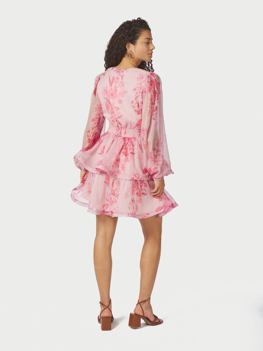 Rivana Print Chiffon Dress Pink | Kjoler | Smuk
